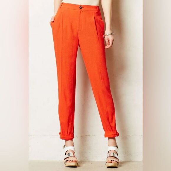 Anthropologie Elevenses Avoch Crepe Rolled Pants NWT - Picture 1 of 12